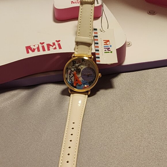 Mini Brand Handcrafted Watch - Paris Theme with Ivory Band - Picture 2 of 5